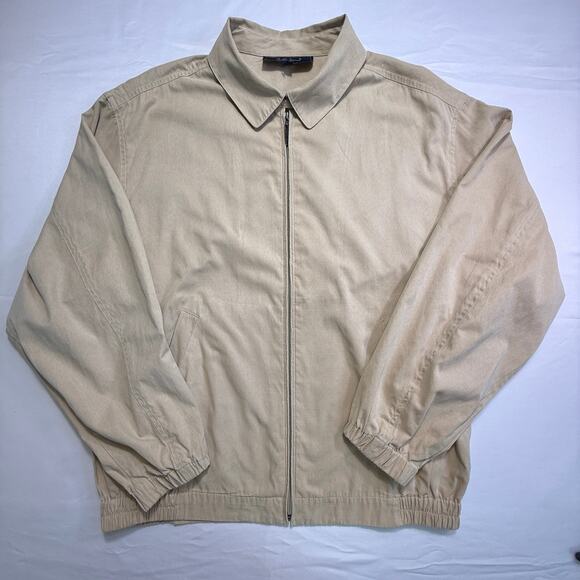 Bobby Jones Players Full Zip-Up Tan Jacket Size Large Country Club Golfer - Picture 1 of 16